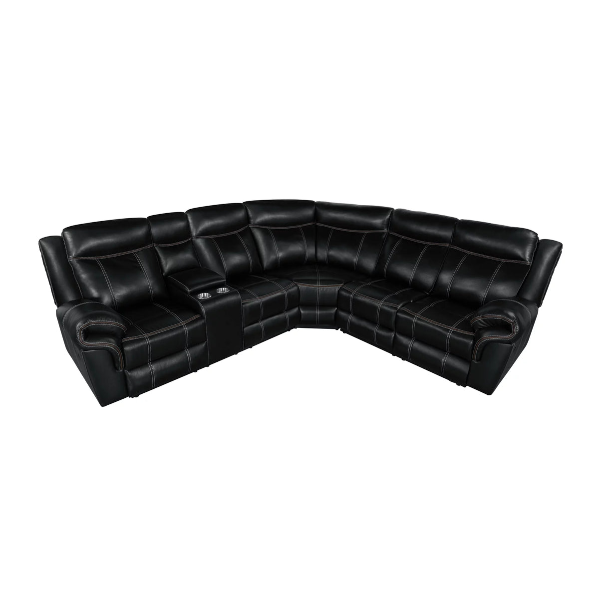 Black Manual Recliner with Cup Holder and Storage E33398