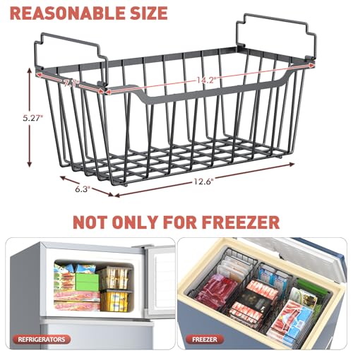 4 Pack Stackable Freezer Organizer Bins with Foldable Handle O6182