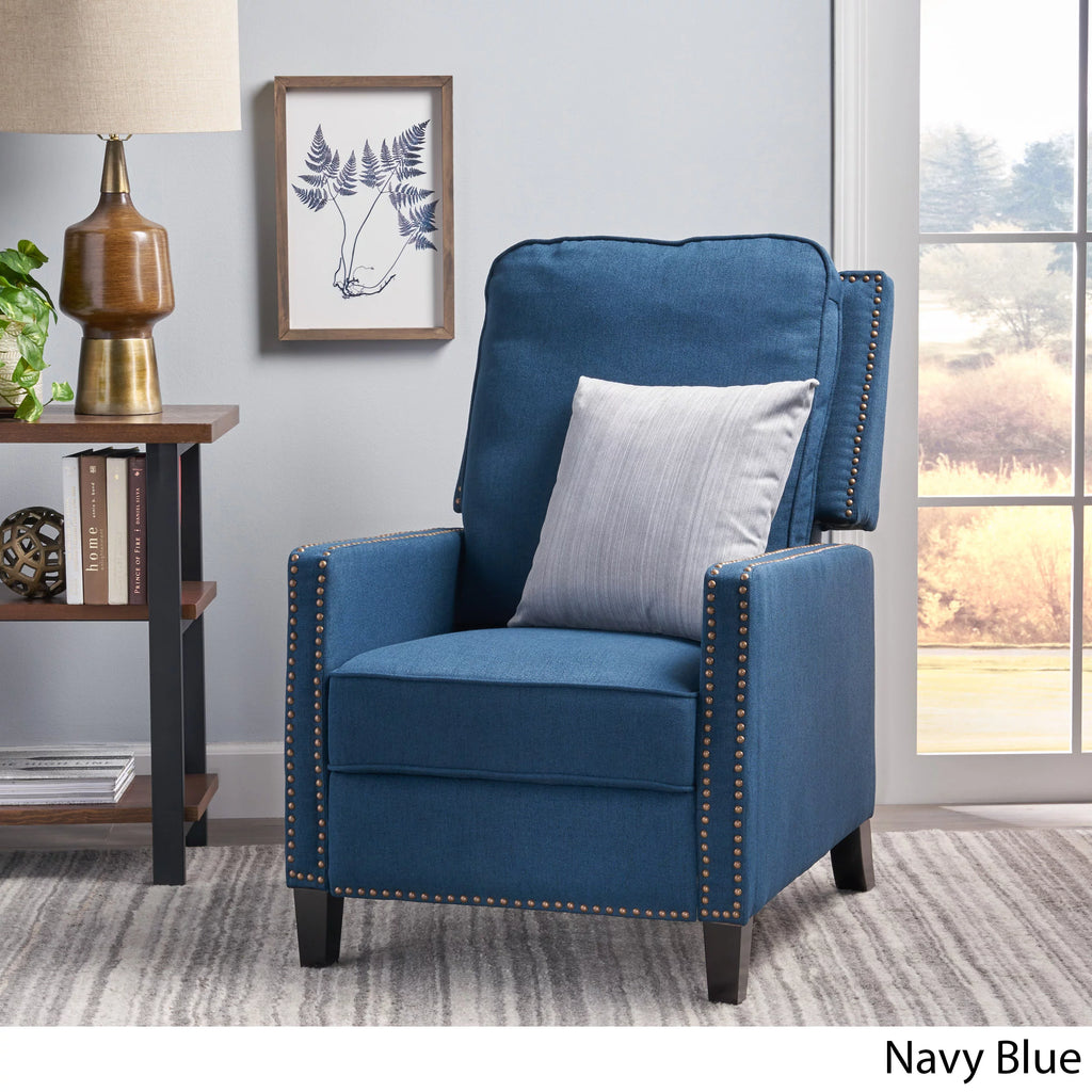 Navy Blue Fabric Recliner I889