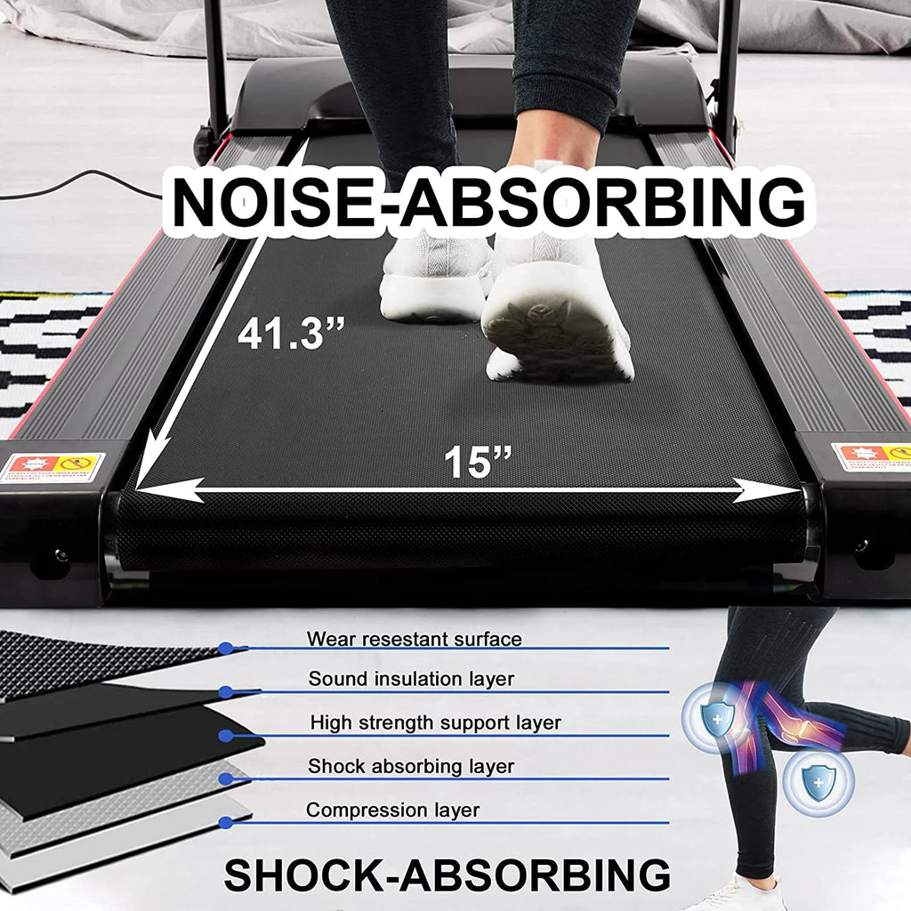 Folding Portable Treadmill with Phone Holder Black E255208
