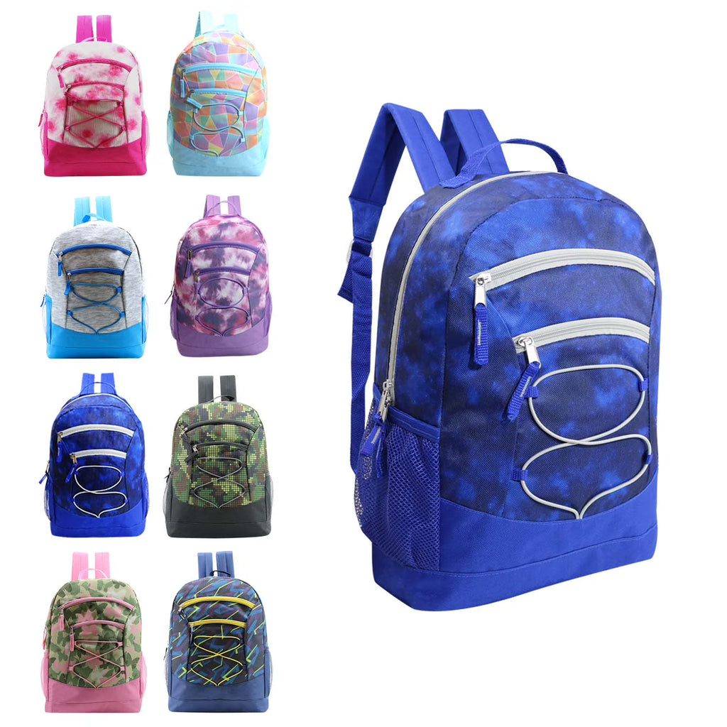 24 Pack 17 Inch Assorted Colors Bungee Backpacks T83971