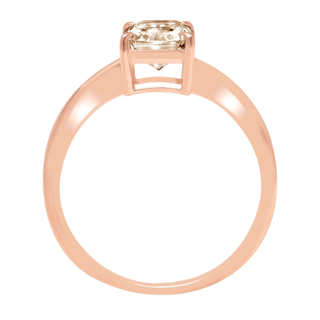Champagne simulated diamond radiant cut ring size 6.5 X976