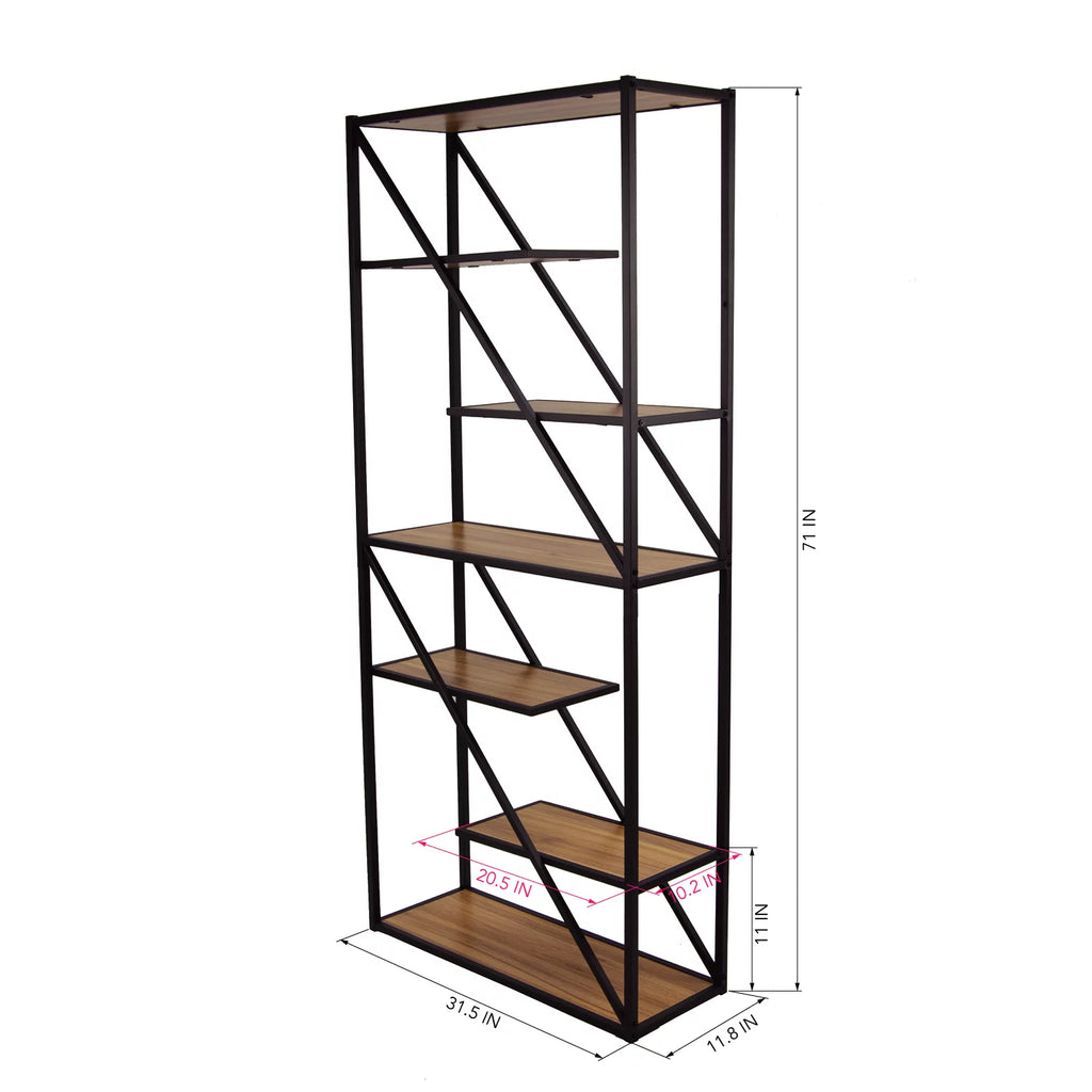 6-Tier Wood Storage Shelf Bookcase K102