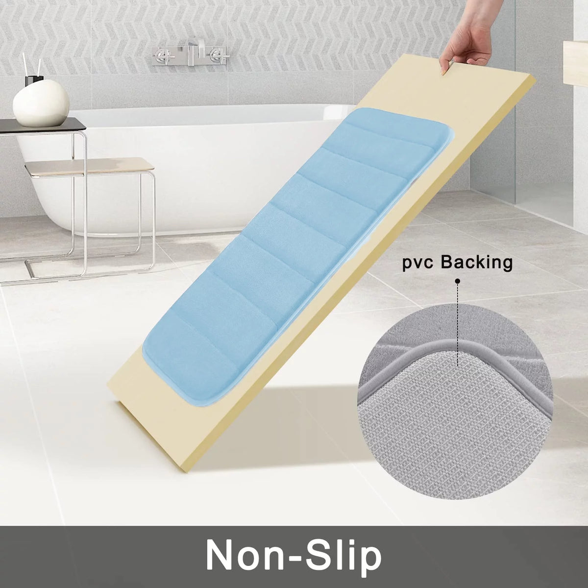 3 Piece Soft Non-Slip Bath Mat Set F4964