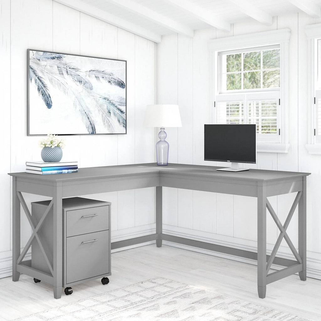 L Shaped Desk with 2 Drawer Mobile File Cabinet N959