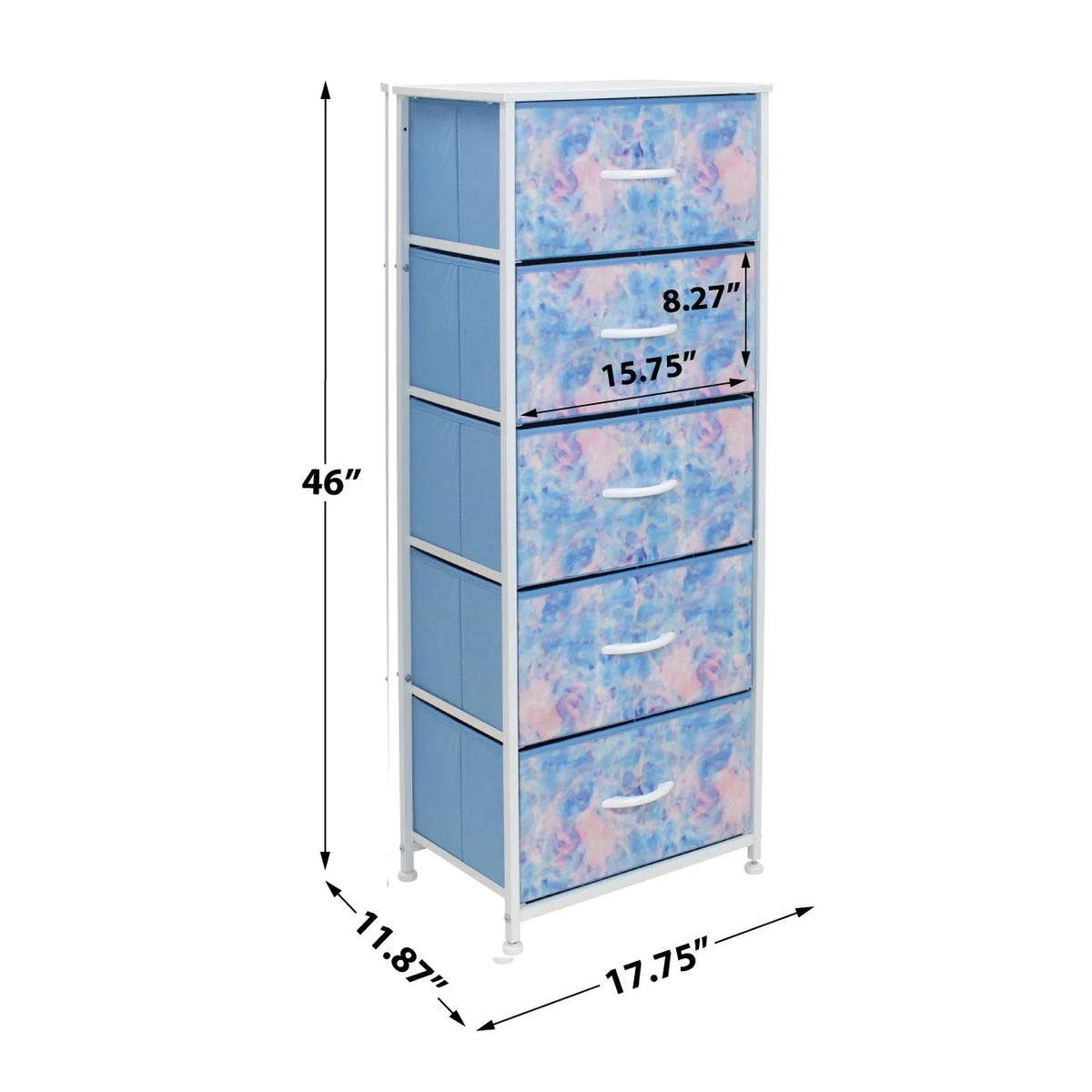 Fabric Dresser 5 Drawer W7495