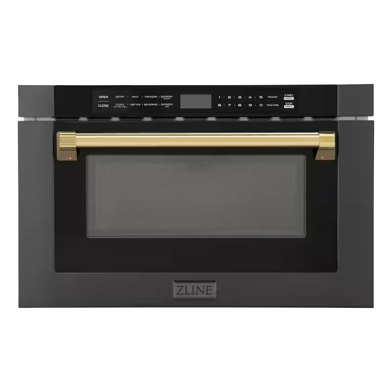 24 in. 1000-Watt Built-In Microwave Drawer in Black Stainless Steel X485268
