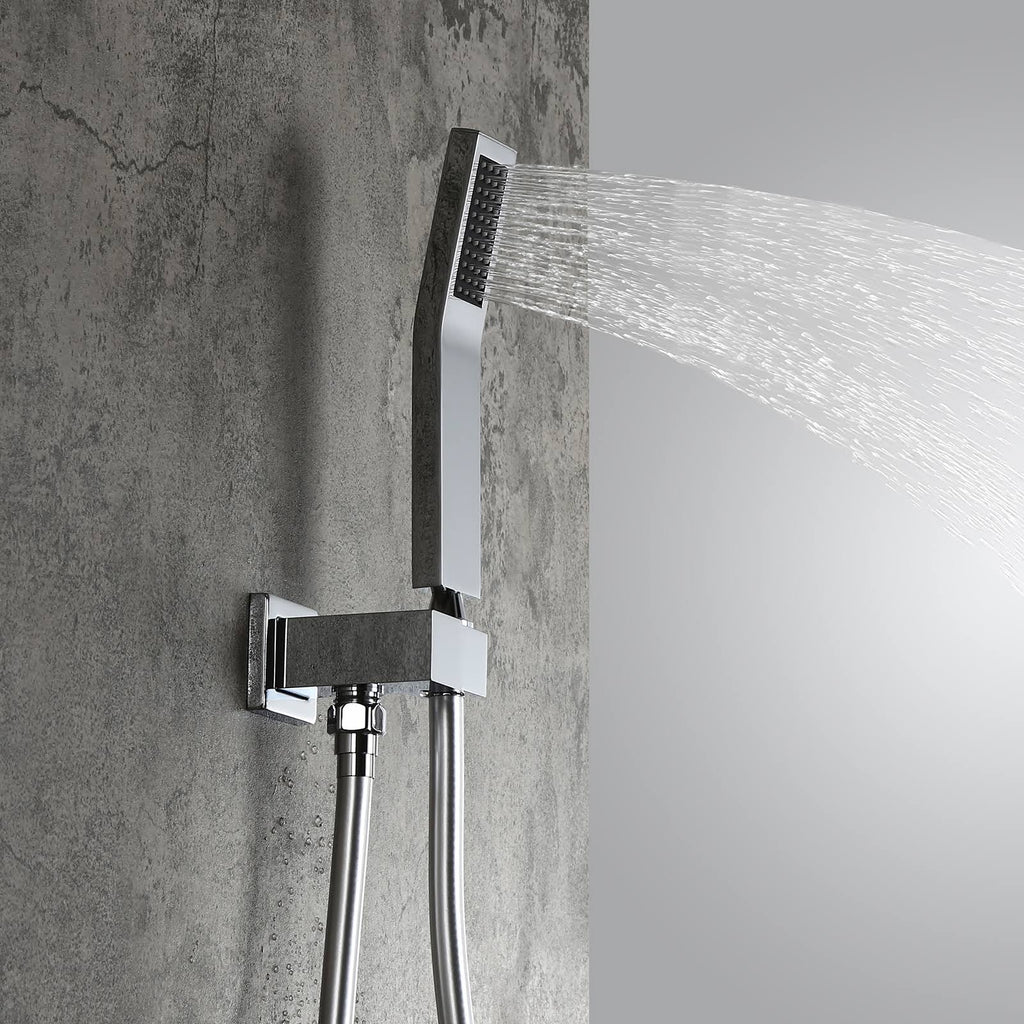 10x22 Rain Shower Head Handheld Shower Combo Set in Chrome Y870