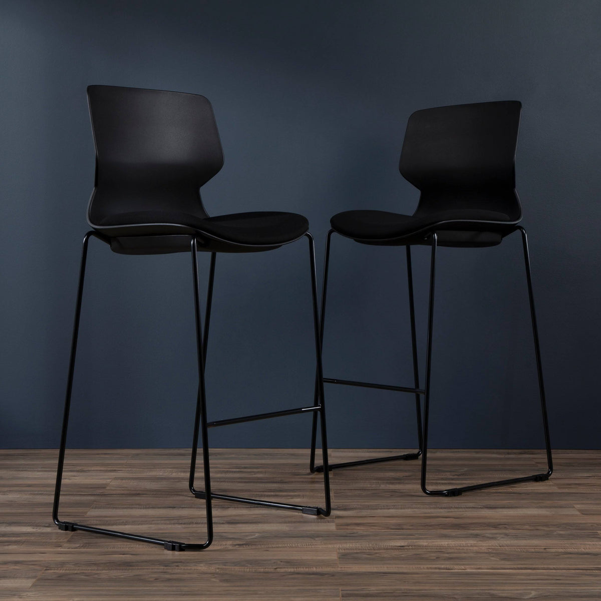 Black/Charcoal Guest Stool, 2 Pack E95262