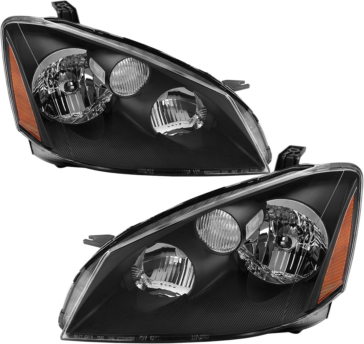 Headlight Assembly Compatible with 2005 2006 Altima Black Housing Amber Reflector O1911