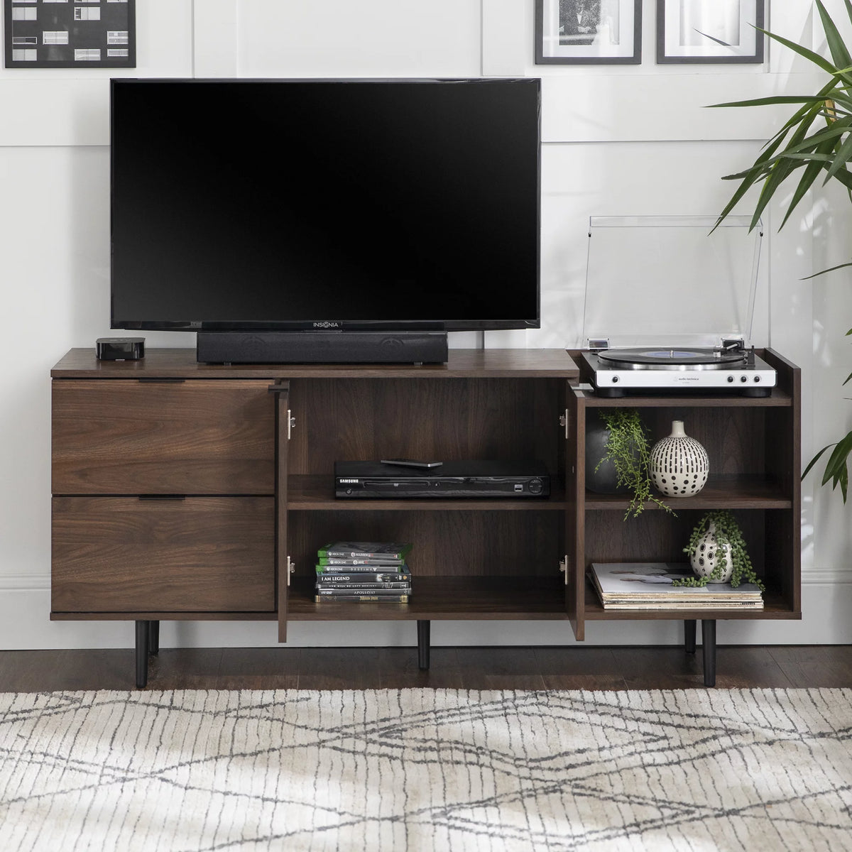 Dark Walnut Modern TV Stand P13792
