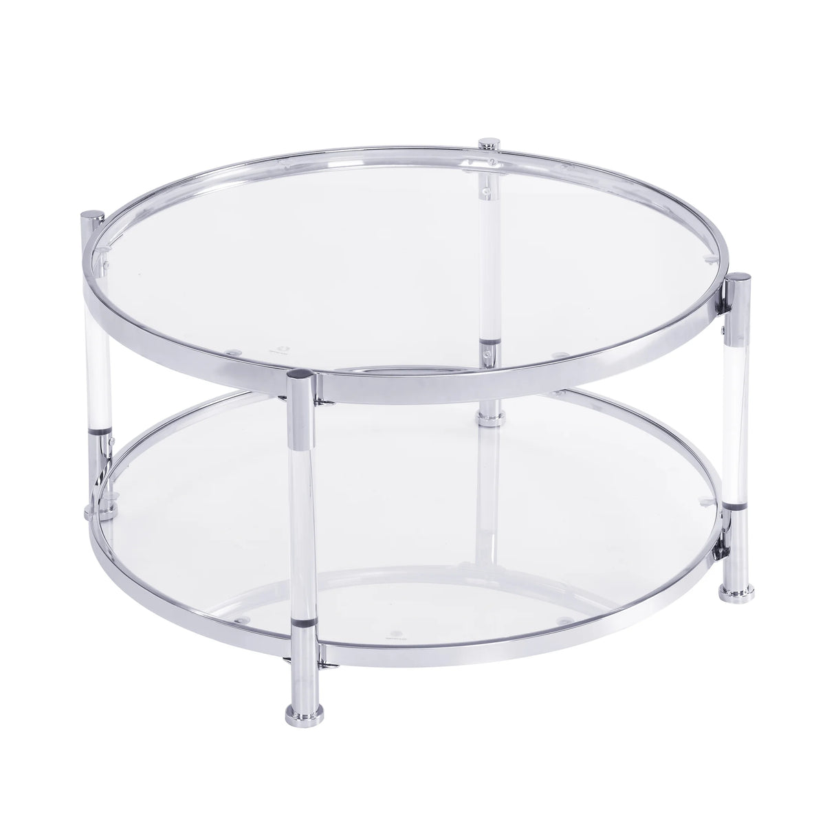 Acrylic Round Tempered Glass Coffee Table H409
