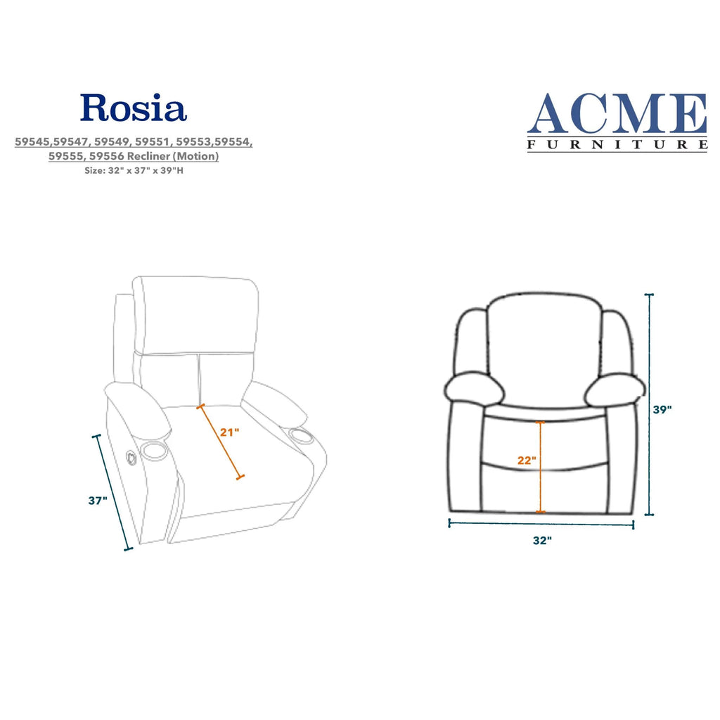 Blue Velvet Recliner E143