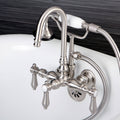 Satin Nickel Wall-Mount Claw Foot Tub Filler with Handshower X558