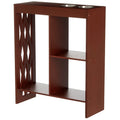 Walnut End Table with Drink Holder Q936379