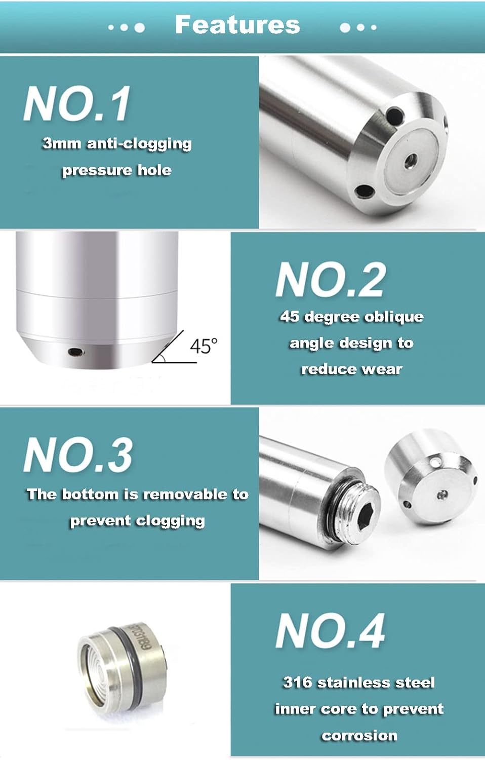 24-32V DC Water Level Sensor 4-20mA 316 Stainless Steel 0-20m with 20m Cable Pack of 2 R15239