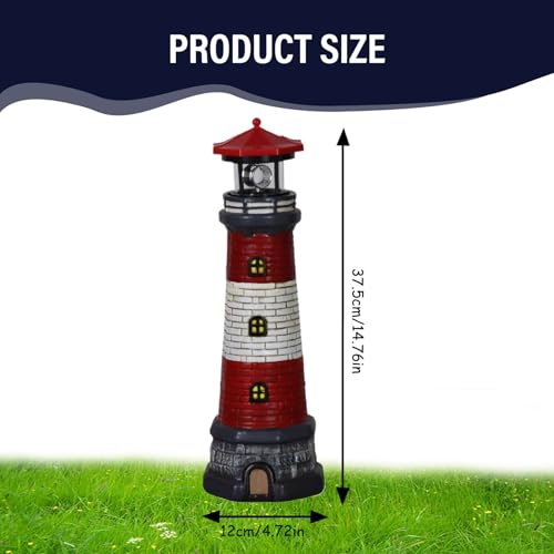15 inch Waterproof Resin Solar Lighthouse Light I264508