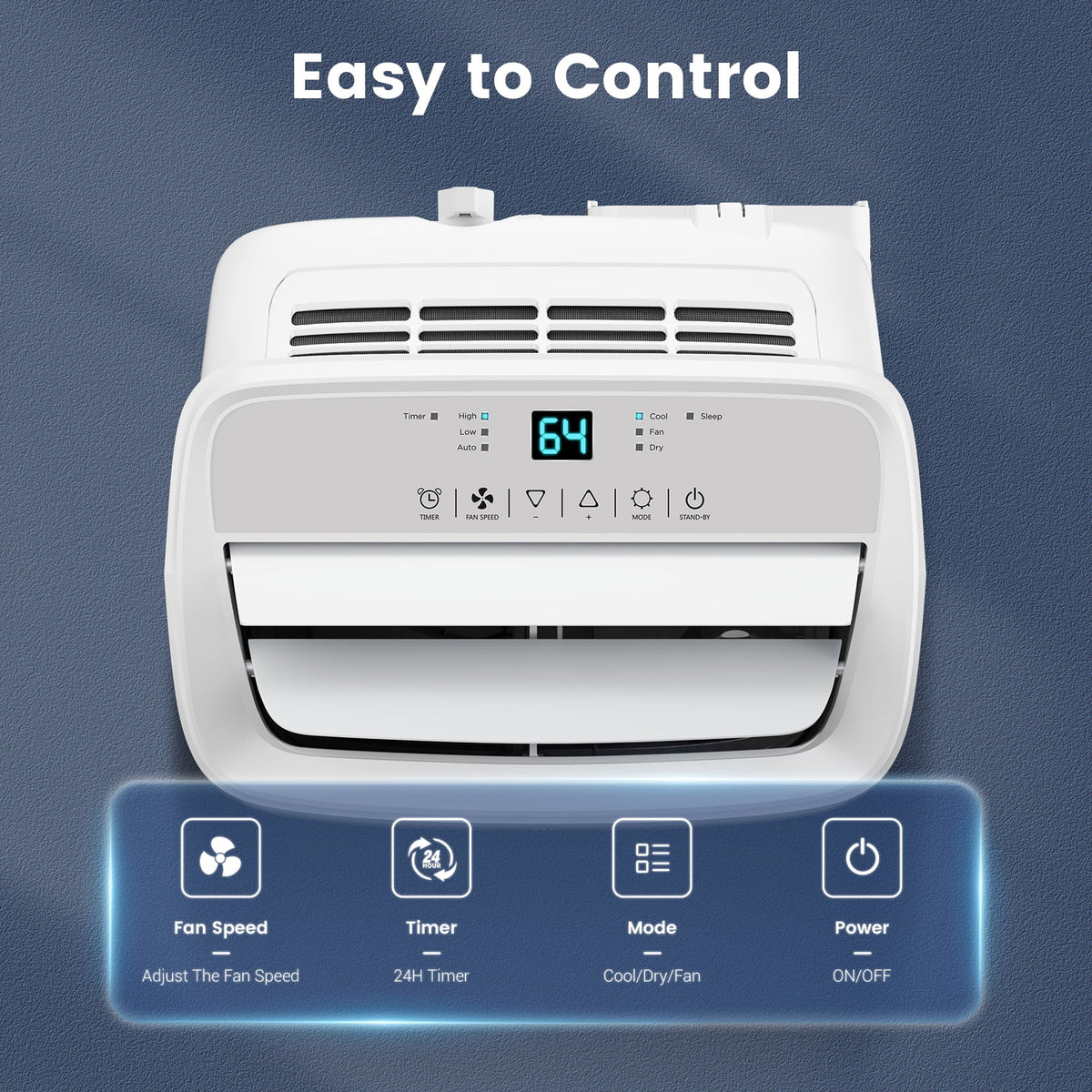 10200BTU Portable Air Conditioner with Remote Control H386282