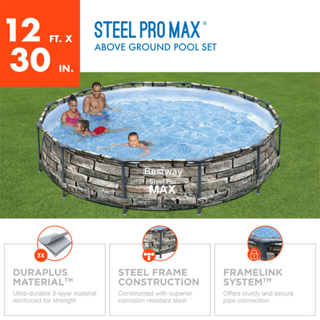 12' x 30 Round Above Ground Pool with Pump B1122