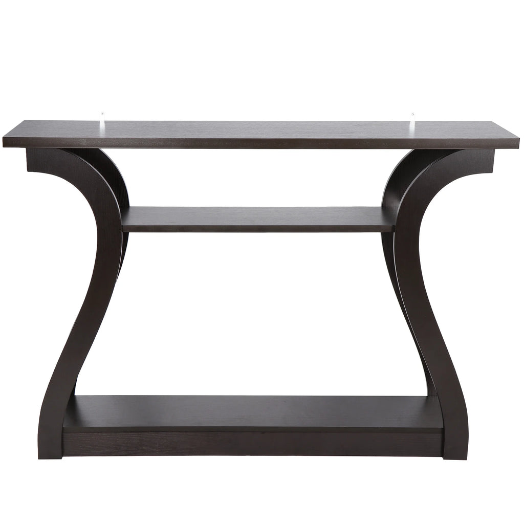 Brown 3-Shelf Narrow Console Table I491