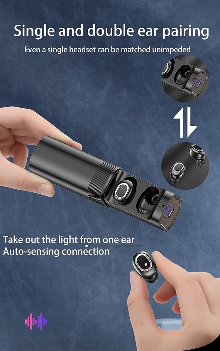 Wireless Bluetooth Earbuds with LED Display Charging Case, IPX5 Waterproof, Pack of 2 R59963