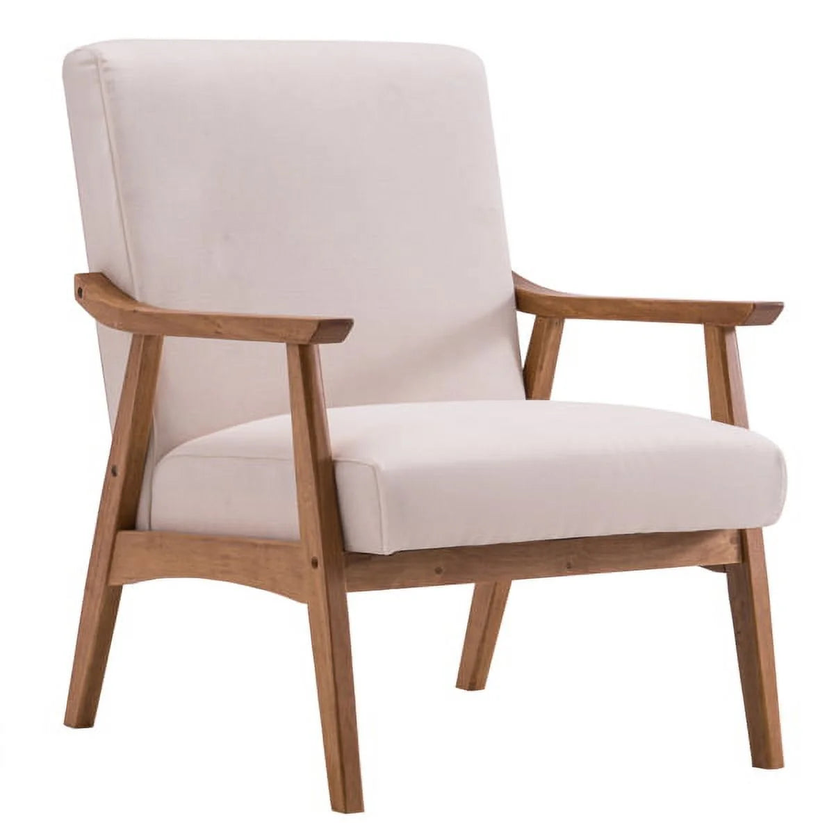 Beige Solid Wood Single Sofa Chair V667
