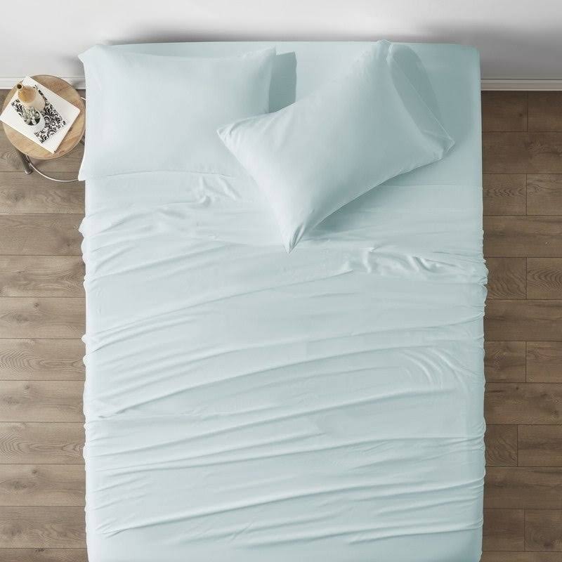 Navy 4-Piece Rayon from Bamboo Bed Sheet Set California King Q7396