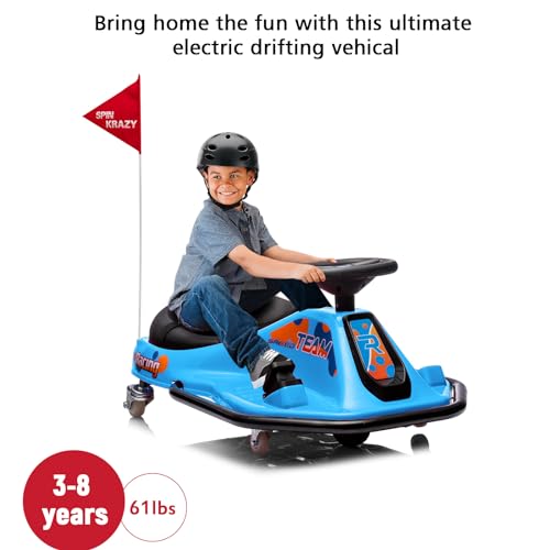 24V Electric Drifting Go Kart for Kids, 360 Degrees Rotating, Red J38297
