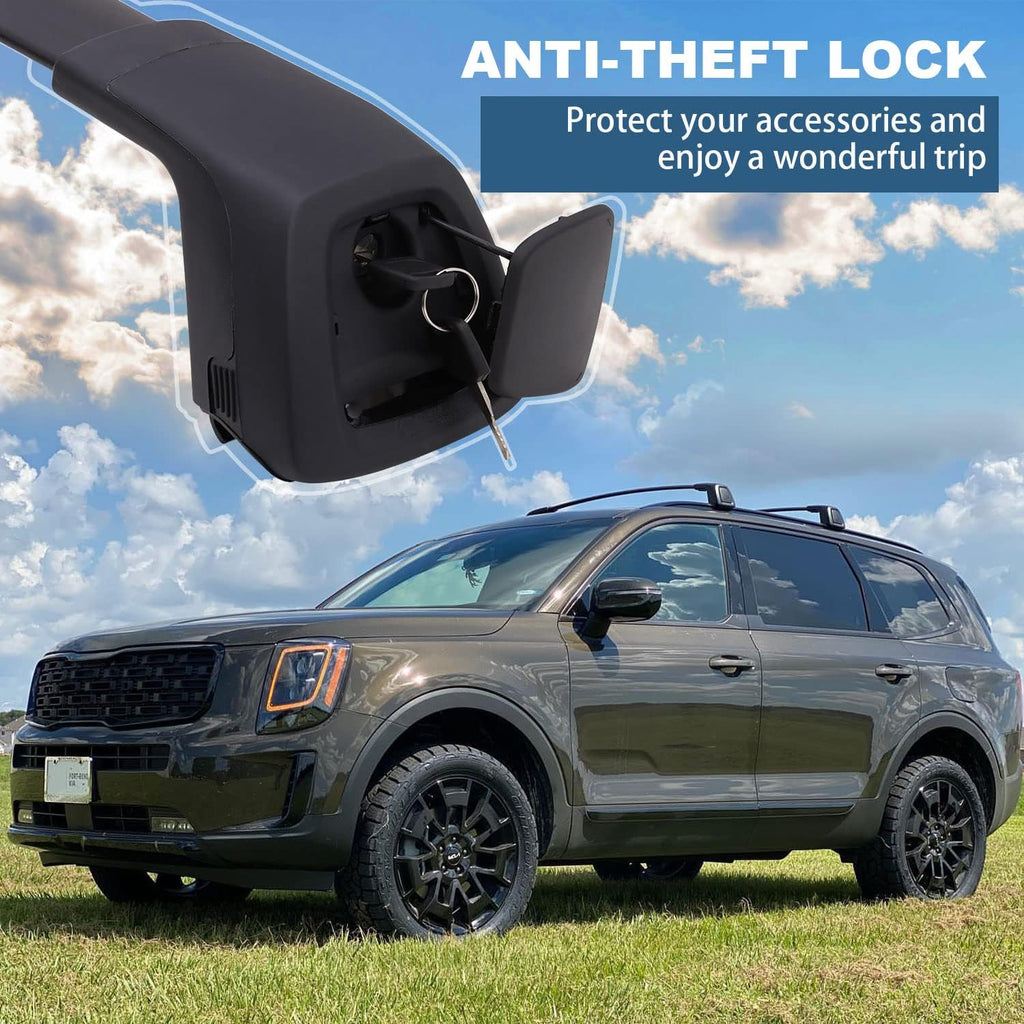 Black Roof Rack Cross Bars for Kia Telluride 2019-2022 E4451