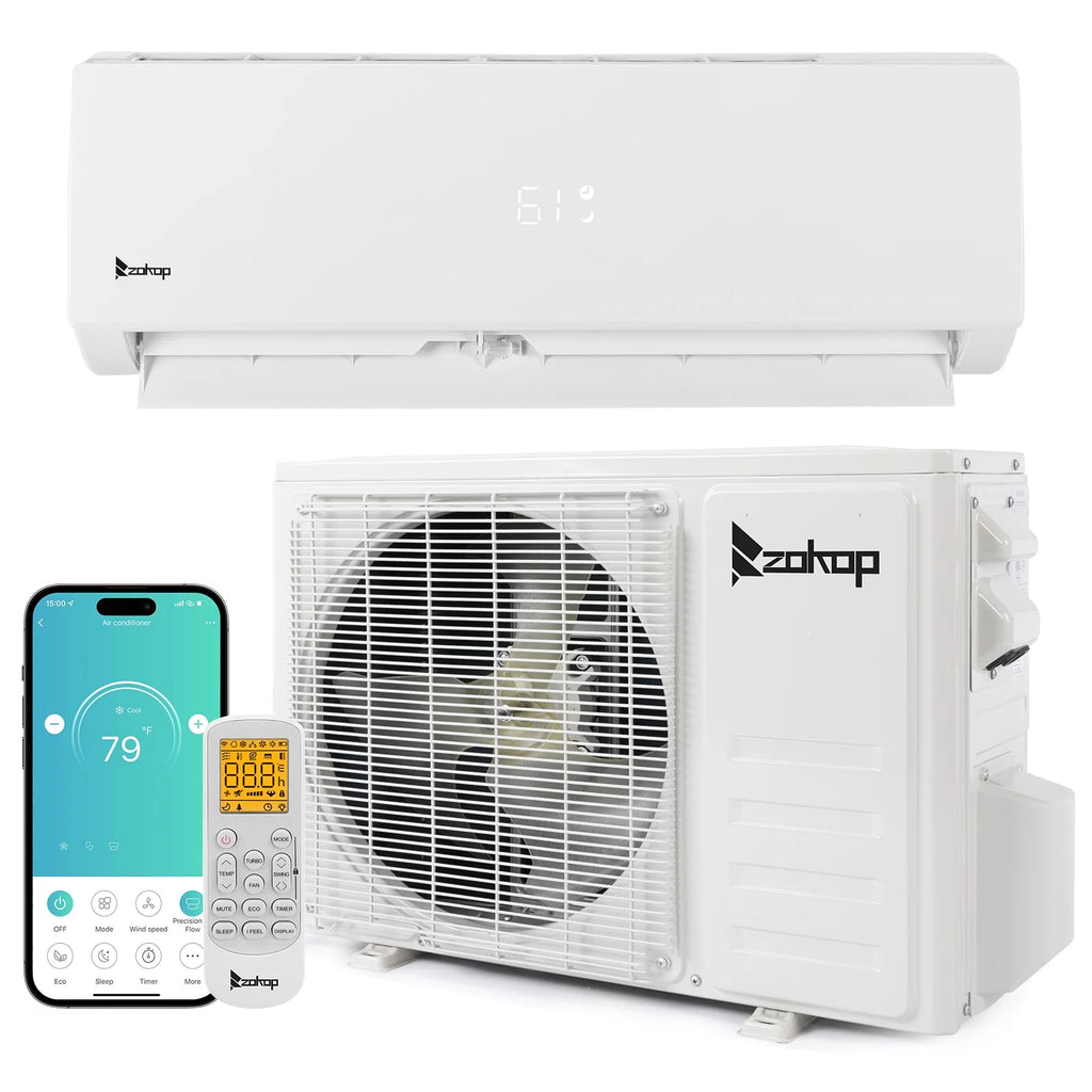 9000 BTU Wifi Enabled 19 Seer Mini Split Air Conditioner & Heater Q26113