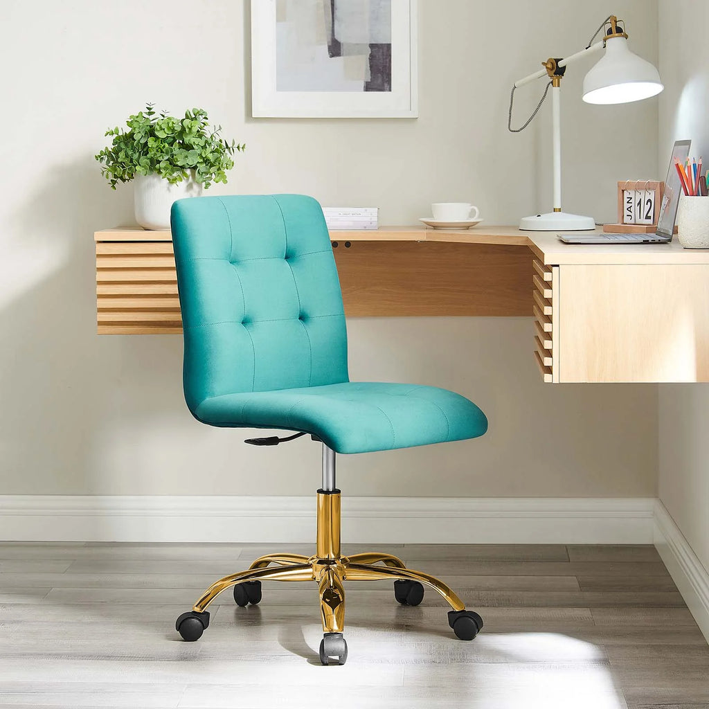 Armless Performance Velvet Office Chair T247