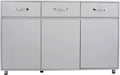 Grey 3-Drawer Storage Cabinet with Doors and Compartments H9820