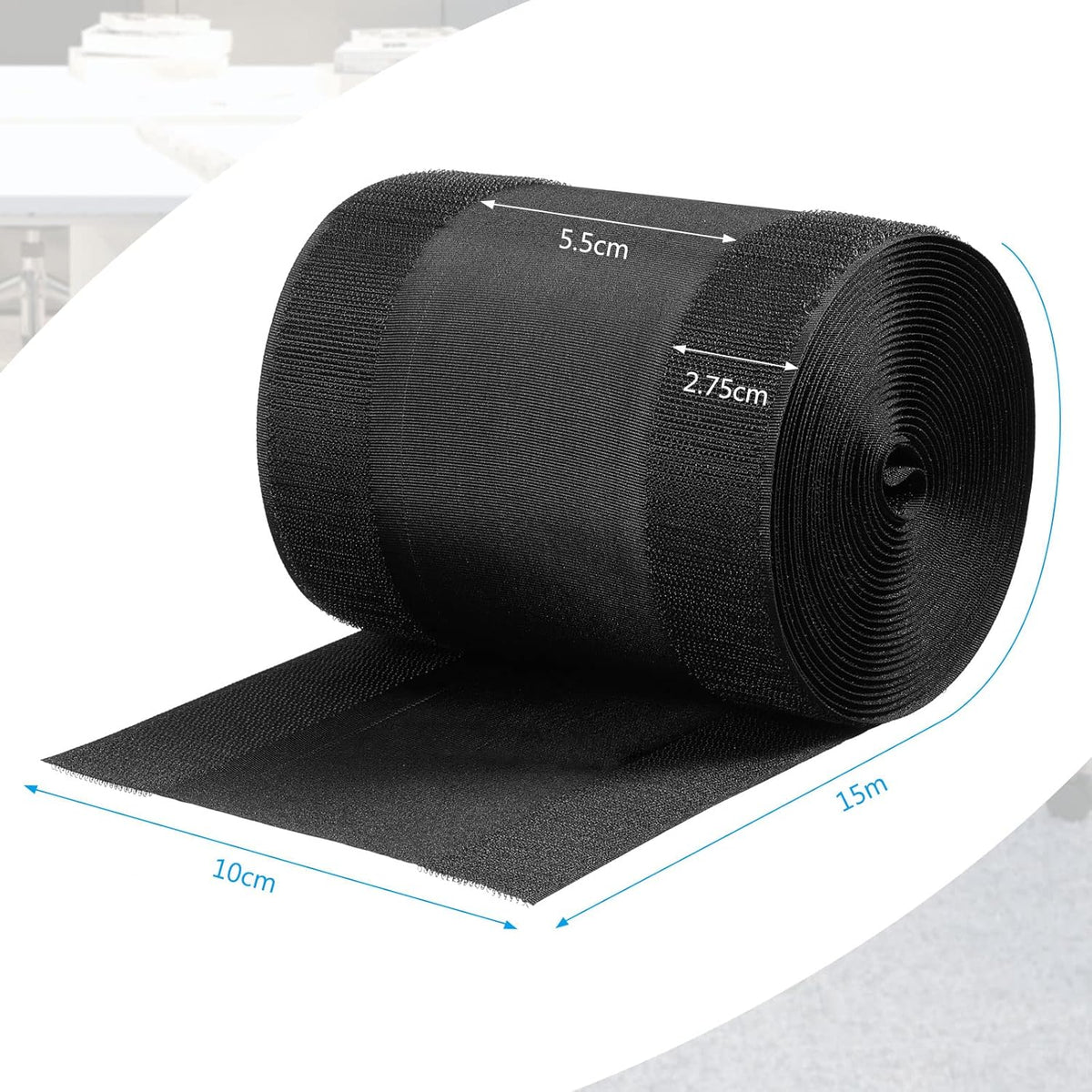 4 Inch x 50 Feet Black Carpet Cable Cover K8072