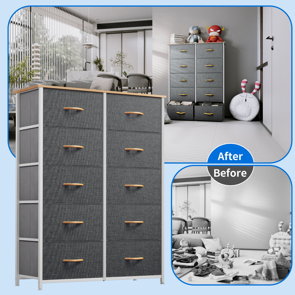 10 Drawer Fabric Storage Dresser T132016