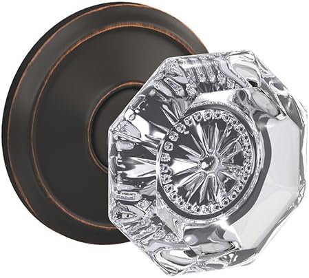 Satin Nickel Non-Turning Glass Knob with Trim, Pack of 2 U736340