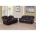Espresso Leather Sectional Sofa Set with Loveseat and Chair I552
