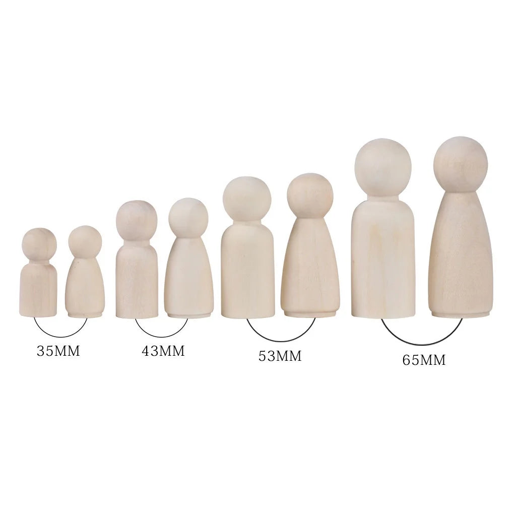 8 Wood Peg Dolls Wooden Figure Toy D64760