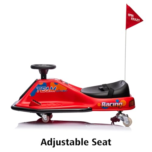 24V Electric Drifting Go Kart for Kids, 360 Degrees Rotating, Red J38297