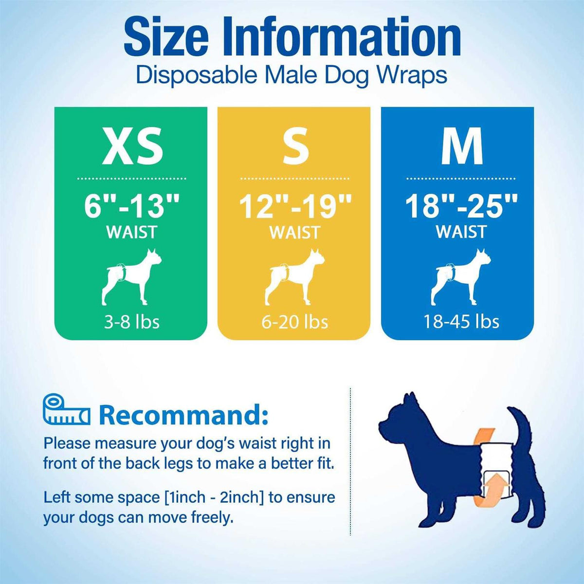 Soft Disposable Male Dog Wraps S550