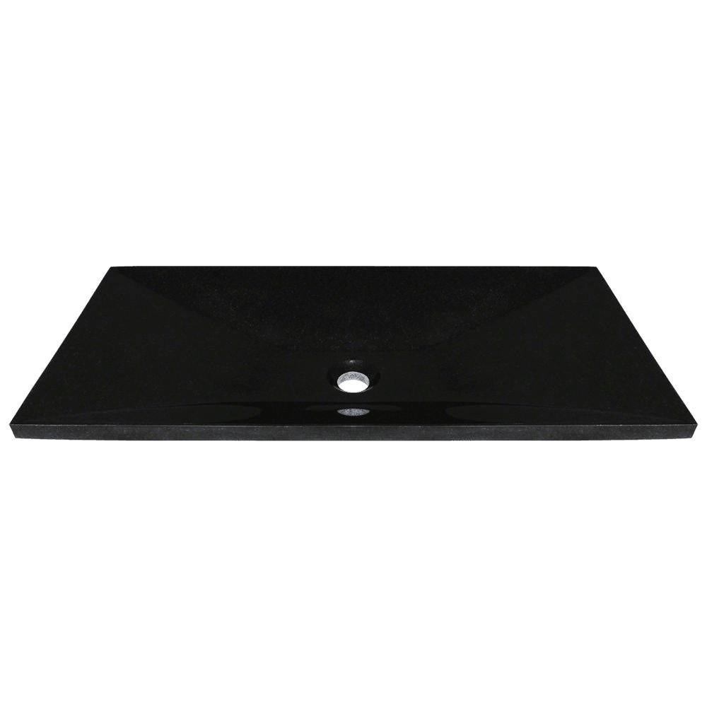 Black Vessel Sink Ensemble with Antique Bronze Finish Faucet, Pop-Up Drain, and Sink Ring G25025