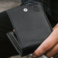 Black Ergonomic Leather Wallet A3191