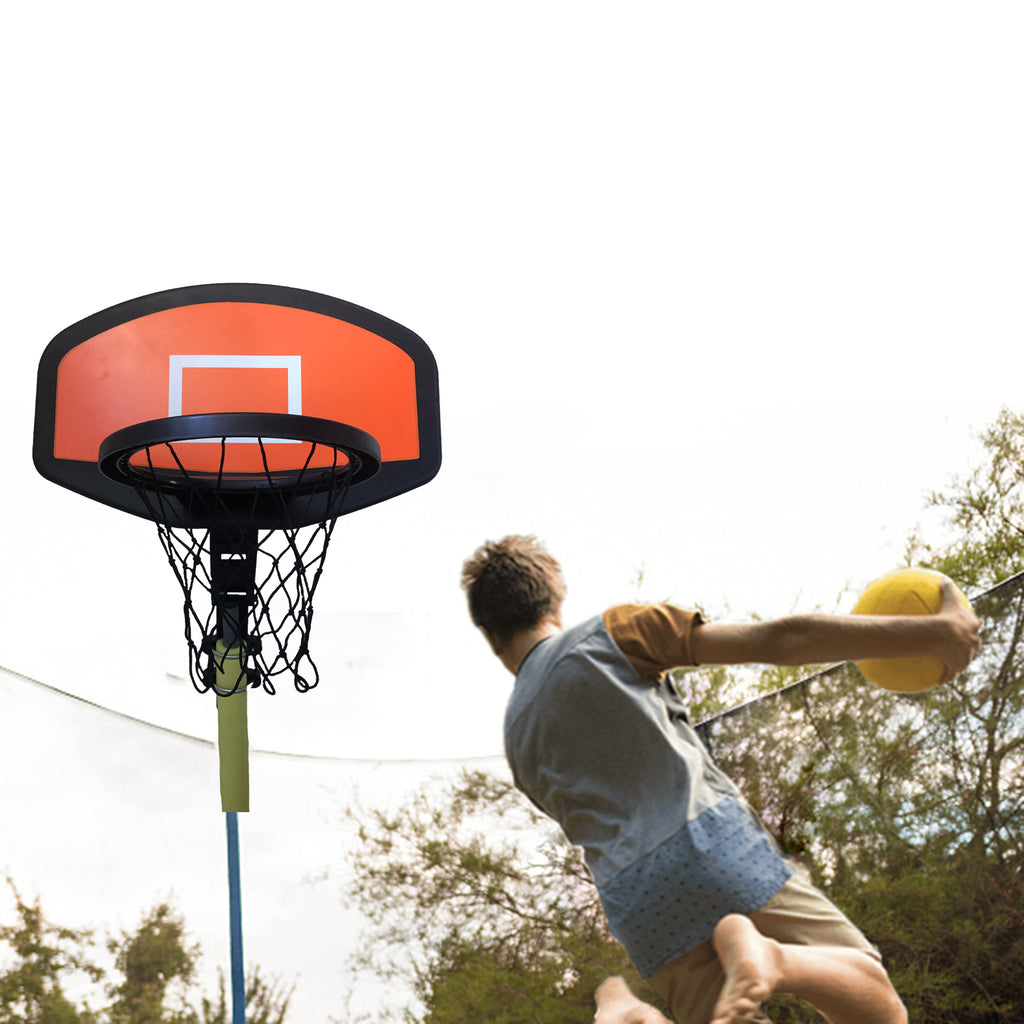 Basketball Hoop for Trampoline Backboard Toy Outdoor Sports Frame Attachment for Curved Pole F2362