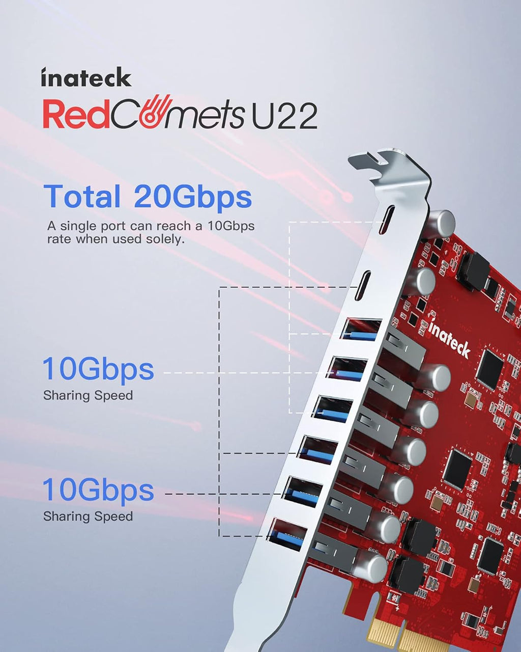 PCIe to USB 3.2 Gen 2 Extension Card, 6 USB Type-A and 2 USB Type-C Ports, Pack of 2 W9953