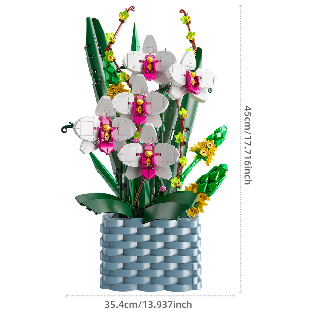 Flower Bouquet Rose Orchid Lily and Strelitzia Building Block Assembly Model B20405