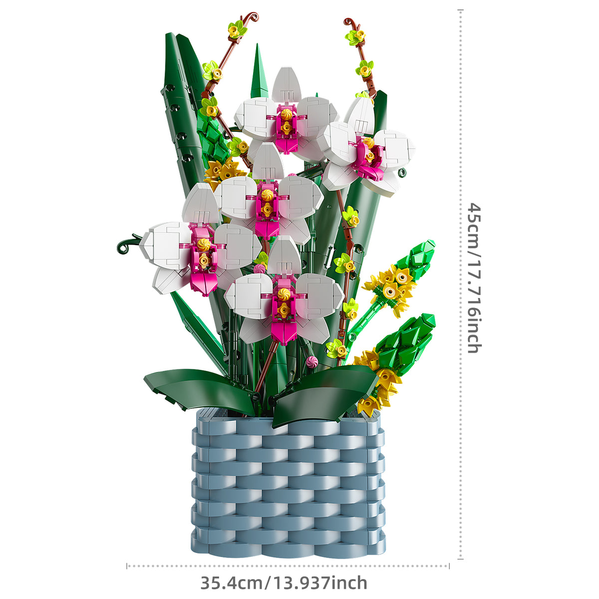 Flower Bouquet Rose Orchid Lily and Strelitzia Building Block Assembly Model B20405