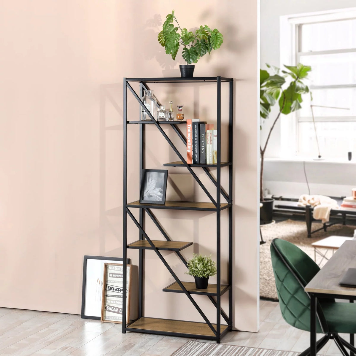 6-Tier Wood Storage Shelf Bookcase K102