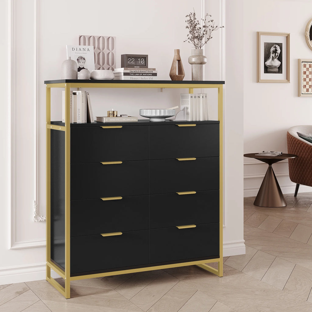 White 8 Drawer Wood Dresser S838549