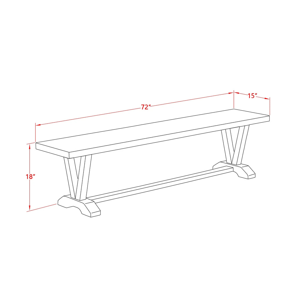 Black Linen White Wood Dining Bench A9597