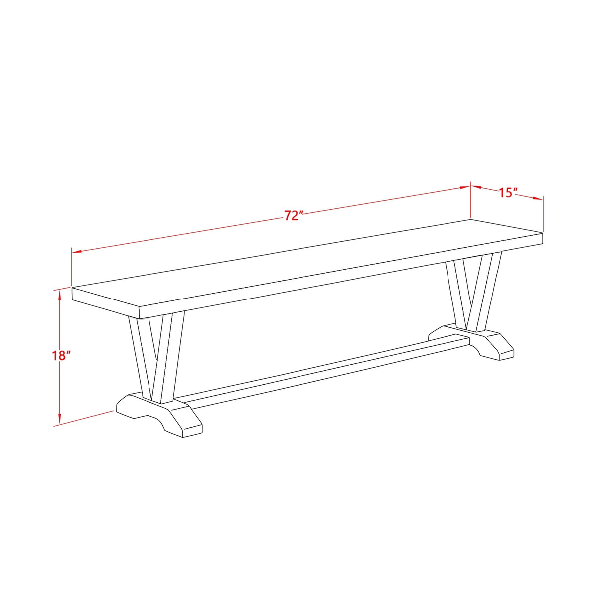 Black Linen White Wood Dining Bench A9597