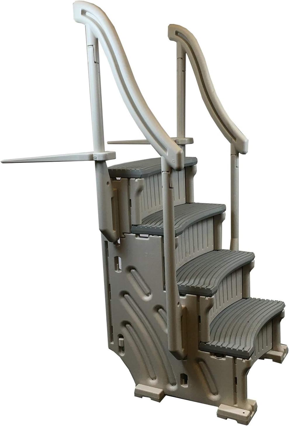 Beige 4 Step Above Ground Swimming Pool Ladder with Handrails R73430